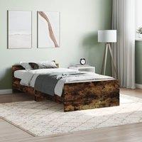 Bed Frame Smoked Oak 90x190 cm Single Engineered Wood