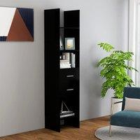 Berkfield Home Book Cabinet Black 40x35x180 cm Engineered Wood | Size: 40 x 35 x 180 cm