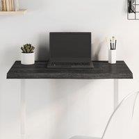 Table Top Dark Grey 80x50x(2-4) cm Treated Solid Wood Oak