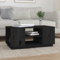 Berkfield Home Coffee Table Black 90x49x40.5 cm Solid Wood Pine
