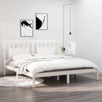 Berkfield Home Bed Frame White Solid Wood Pine 200x200 cm