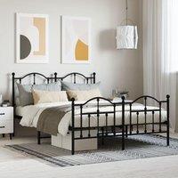 Berkfield Home Metal Bed Frame with Headboard & Footboard Black 140x200 cm