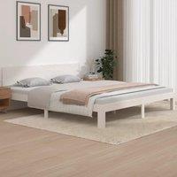 Berkfield Home Bed Frame White Solid Wood 180x200 cm Super King Size