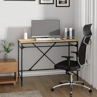 Berkfield Home Desk Sonoma Oak 100x50x75 cm Engineered Wood & Iron in Brown | Size: 100 x 50 x 75 cm