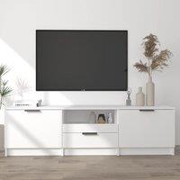 Berkfield Home TV Cabinet White 140x35x40 cm Engineered Wood | Size: 140 x 35 x 40 cm