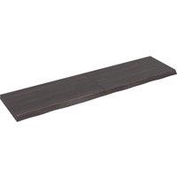 Wall Shelf Dark Grey 200x50x(2-6) cm Treated Solid Wood Oak