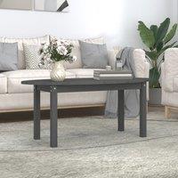 Berkfield Home Coffee Table Grey 110x55x45 cm Solid Wood Pine | Size: 110 x 55 x 45 cm