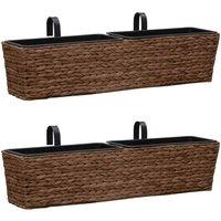 Garden Planters 2 pcs Water Hyacinth Brown