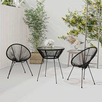 Berkfield Home 3 Piece Garden Dining Set Black