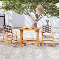 Berkfield Home 3 Piece Garden Dining Set Solid Acacia Wood in Brown