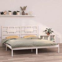 Bed Frame White Solid Wood 200x200 cm