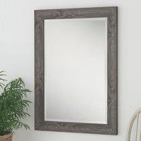 Rustic Grey Wood Effect Scooped Framed Mirror 117x91.5cm