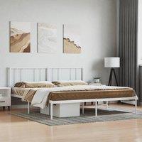 Berkfield Home Metal Bed Frame with Headboard White 200x200 cm