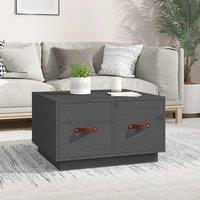 Berkfield Home Coffee Table Grey 60x53x35 cm Solid Wood Pine | Size: 60 x 53 x 35 cm