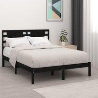 Berkfield Home Bed Frame Black Solid Wood Pine 140x190 cm