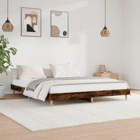 Berkfield Home Bed Frame Smoked Oak 200x200 cm Engineered Wood in Brown