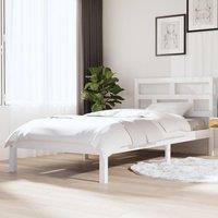 Berkfield Home Bed Frame White Solid Wood Pine 90x200 cm