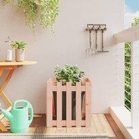 Berkfield Home Garden Planter with Fence Design 50x50x50 cm Solid Wood Douglas in Brown | Size: 50 x 50 x 50 cm