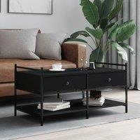 Berkfield Home Coffee Table Black 99x50x50 cm Engineered Wood | Size: 99 x 50 x 50 cm