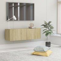 Berkfield Home TV Cabinet Sonoma Oak 100x30x30 cm Engineered Wood in Brown | Size: 100 x 30 x 30 cm