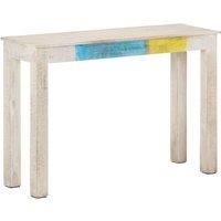 Console Table White 115x35x77 cm Rough Mango Wood