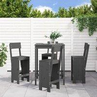 Berkfield Home 5 Piece Garden Bar Set Grey Solid Wood Pine