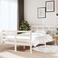 Berkfield Home Bed Frame White 120x190 cm Small Double Solid Wood