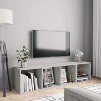 Berkfield Home Book Cabinet/TV Cabinet Concrete Grey 143x30x36 cm | Size: 143 x 30 x 36 cm