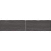 Berkfield Home Table Top Dark Grey 180x40x(2-6) cm Treated Solid Wood Live Edge in Brown