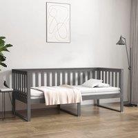Day Bed Grey 90x190 cm Solid Wood Pine