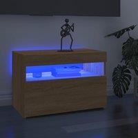 TV Cabinets with LED Lights 2 pcs Sonoma Oak 60x35x40 cm