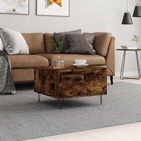 Berkfield Home Coffee Table Smoked Oak 55x55x36.5 cm Engineered Wood in Brown