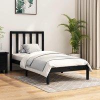 Berkfield Home Bed Frame Black Solid Wood Pine 100x200 cm