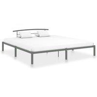 Berkfield Home Bed Frame Grey Metal 200x200 cm