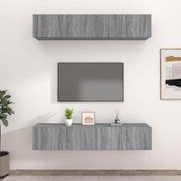 Berkfield Home TV Cabinets 4 pcs Grey Sonoma 80x30x30 cm Engineered Wood | Size: 80 x 30 x 30 cm