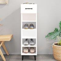Shoe Cabinet High Gloss White 30x35x105 cm Engineered Wood
