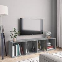 Berkfield Home Book Cabinet/TV Cabinet Grey Sonoma 143x30x36cm Engineered Wood | Size: 143 x 30 x 36 cm