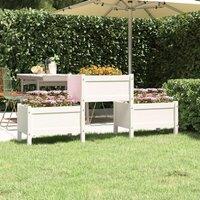 Berkfield Home Planter White 178.5x44x75 cm Solid Wood Pine