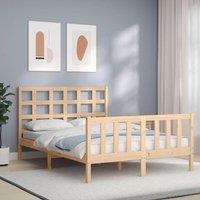 Berkfield Home Bed Frame with Headboard 120x200 cm Solid Wood in Brown