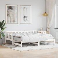 Berkfield Home Day Bed with Trundle White 90x200 cm Solid Wood Pine