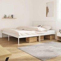 Berkfield Home Metal Bed Frame with Headboard White 200x200 cm
