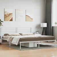 Berkfield Home Metal Bed Frame with Headboard White 183x213 cm
