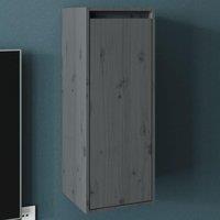 Wall Cabinet Grey 30x30x80 cm Solid Wood Pine