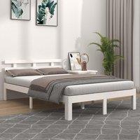 Berkfield Home Bed Frame White Solid Wood 150x200 cm King Size