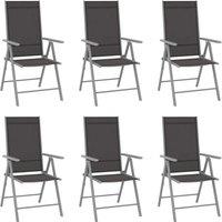 Folding Garden Chairs 6 pcs Textilene Black