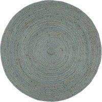 Handmade Rug Jute Round 240 cm Olive Green