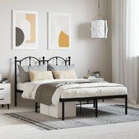 Berkfield Home Metal Bed Frame with Headboard Black 120x190 cm Small Double