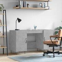 Desk Concrete Grey 140x50x75 cm Engineered Wood
