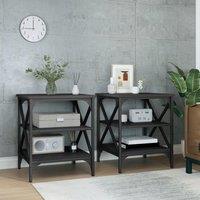 Berkfield Home Side Tables 2 pcs Black 40x42x50 cm Engineered Wood | Size: 40 x 42 x 50 cm