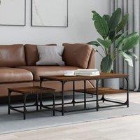 Nesting Coffee Tables 2 pcs Brown Oak Engineered Wood